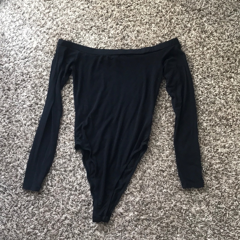 Missguided black off the shoulder bodysuit